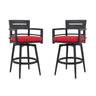 Outdoor Swivel Bar Chairs, 360 Degree Rotation, Ergonomic Backrest (Set of 2)