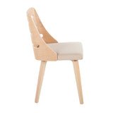 Trevi - Mid-Century Modern Dining / Accent Chair (Set of 2) - Natural Wood With Cream Fabric