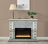 Noralie - 47" Fireplace - Mirrored & Faux Diamonds