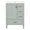 Modern Bathroom Vanity With Sink, Soft Close Doors, 3 Drawers