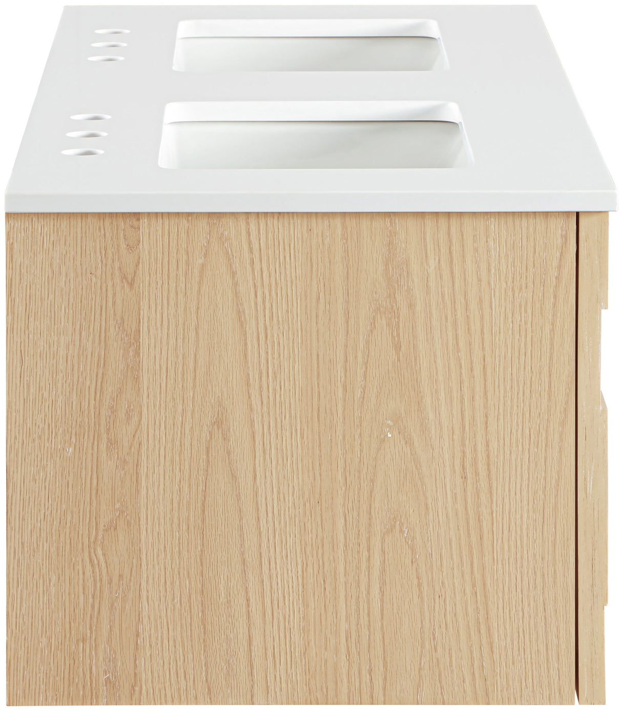 Leonardo - Engineered Stone And Solid Wood 24" Wall Mounted Bathroom Vanity