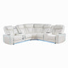 Electra - Power Recliner Sectional Sofa With Power Headrests, Console Loveseats, Wedge, LED Light Strip, Speakers