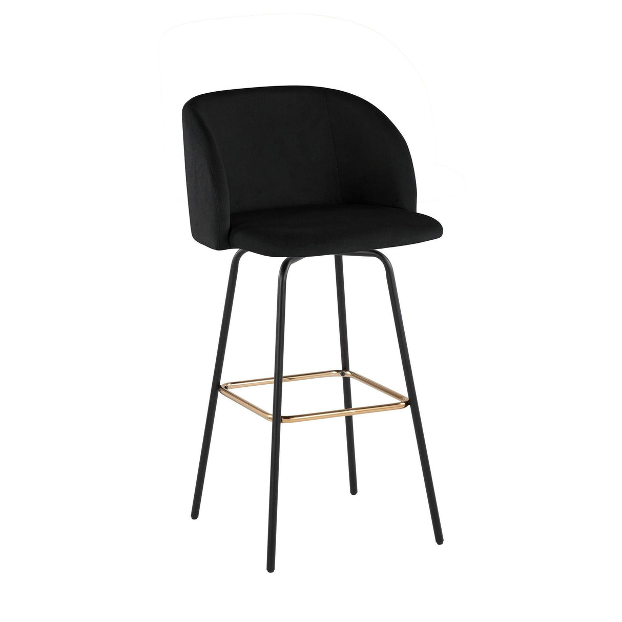 Fran - Fixed-Height Velvet Swivel Barstool (Set of 2