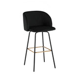 Fran - Fixed-Height Velvet Swivel Barstool (Set of 2