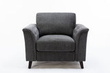 Stanton - Chair With Tufted Arms - Dark Gray