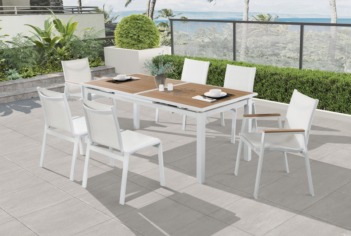 Nizuc - Outdoor Patio Dining Chair With White Frame (Set of 2)