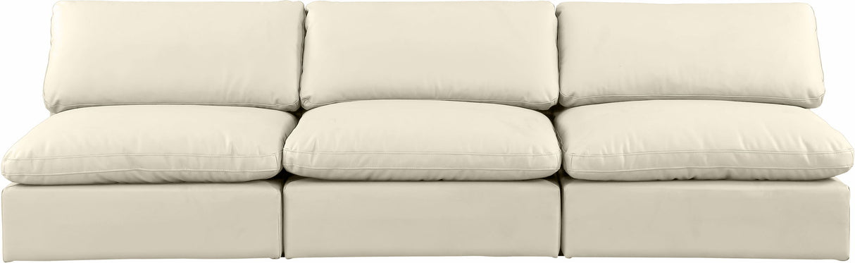 Comfy - Faux Leather Modular Armless Sofa 3 Seats