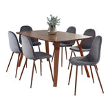 Folia - Pebble 7 Piece Dining Set - Dark Gray