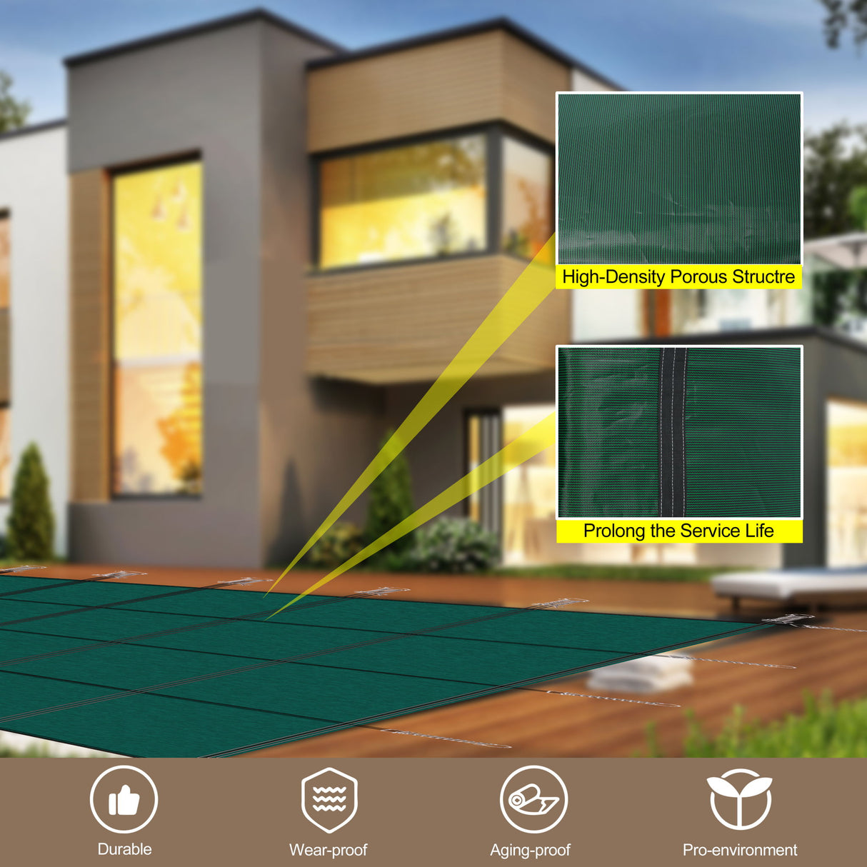 16 X 32 Ft Inground Pool Safety Cover, Rectangle