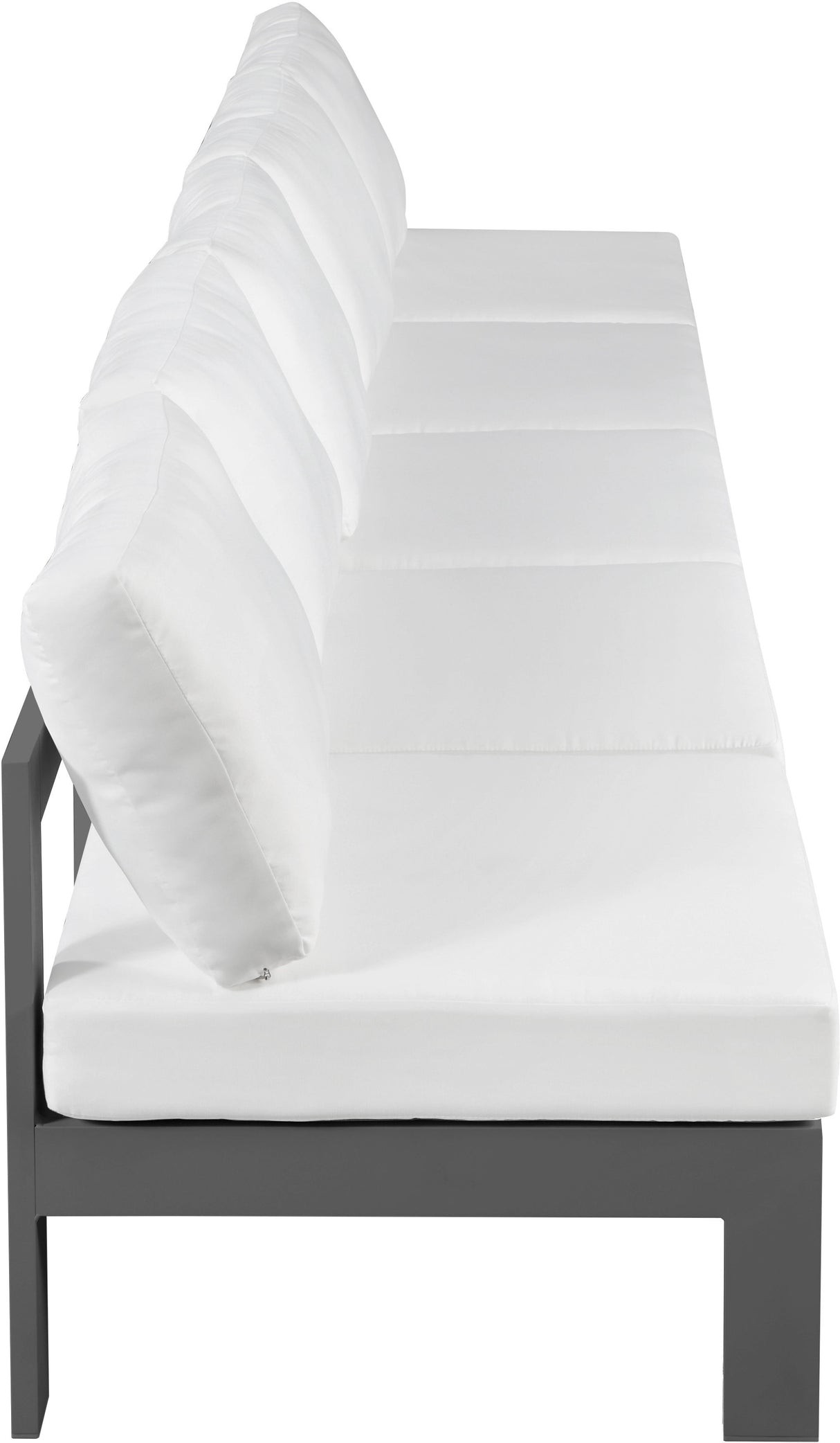 Nizuc - Outdoor Patio 5 Seat Modular Armless Sofa With Gray Frame