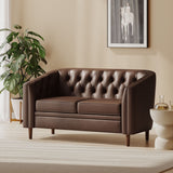 Sophisticated Loveseat With Diamond Stitched Detailing