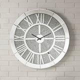 Noralie - Wall Clock - Mirrored & Faux Diamonds