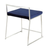 Fuji - Contemporary Stackable Dining Chair (Set of 2) - Silver Frame