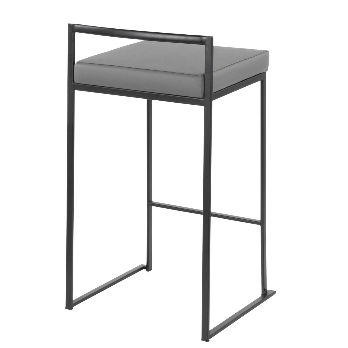 Fuji - Stackable Counter Stool With Cushion - Black Metal