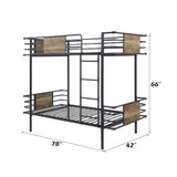 Deliz - Twin Over Twin Bunk Bed - Gunmetal