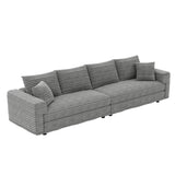 Plush Corduroy 4 Seat Sofa, Modern Comfy Upholstered Sofa Cloud Couch, Deep Seat Couches With Soft Pillows