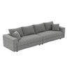Plush Corduroy 4 Seat Sofa, Modern Comfy Upholstered Sofa Cloud Couch, Deep Seat Couches With Soft Pillows