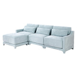 Stylish Sofa With Ottoman And Lumbar Pillows, Ergonomic Design