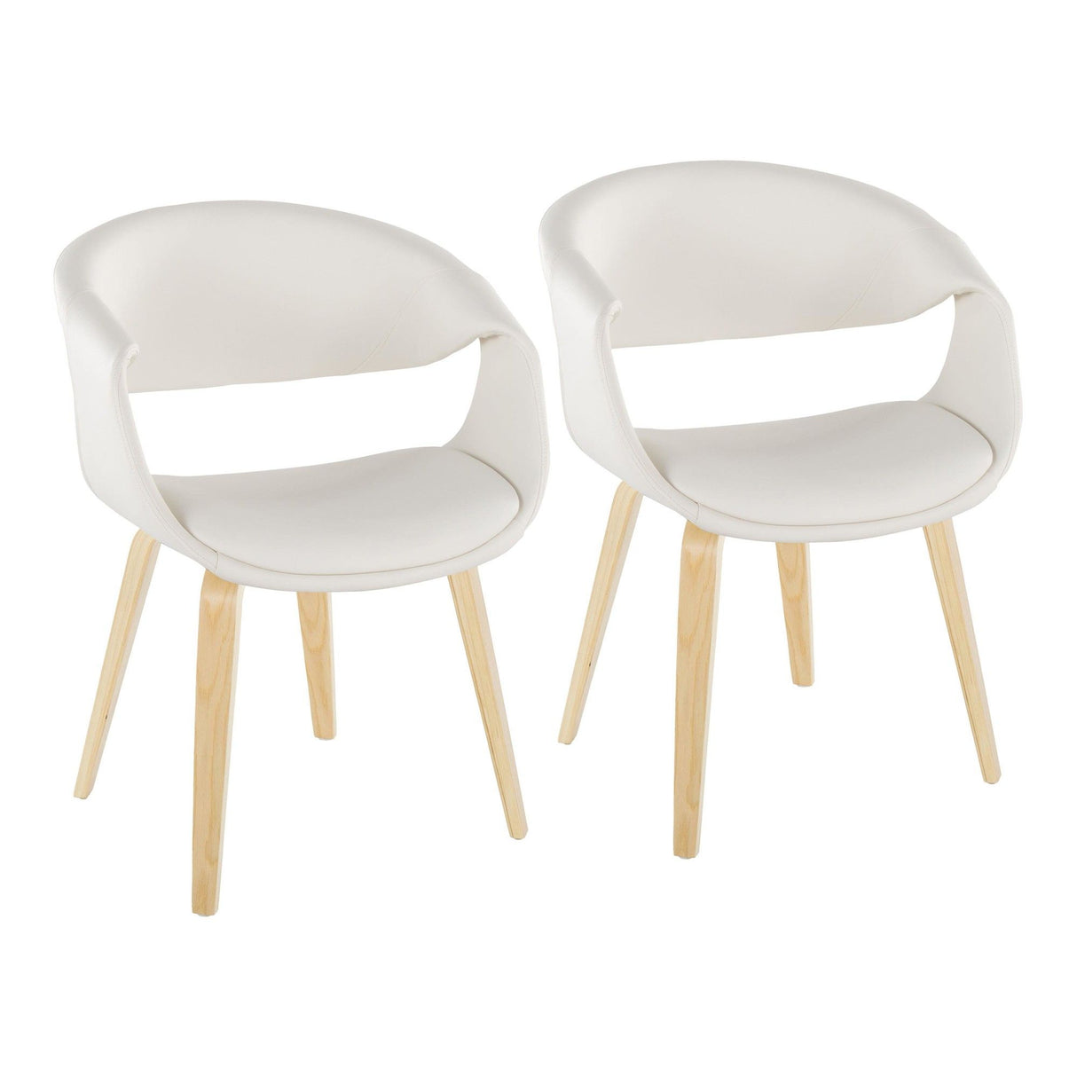 Curvo - Upholstered Chair (Set of 2) - Natural Wood Legs