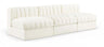 Rummi - Velvet Performance Fabric Upholstered 3 Piece Modular Armless Sofa