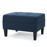 Ottoman With Birch Wood Legs And Cushioned Top For Comfort