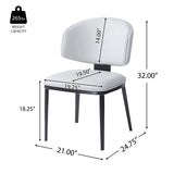 5 Pieces Modern Faux Leather And Metal Dining Set