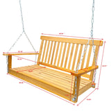 Front Porch Swing With Armrests For Outdoor Patio, Garden Yard, Backyard Or Sunroom