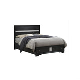 Madrid - Queen Bed With Storage Drawers And Nickel Handles - Black