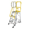 Heavy Duty Aluminum Rolling Platform Ladder With Steps, 375Lbs Capacity