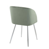 Fran - Chair - Chrome And Sage Green Velvet (Set of 2)