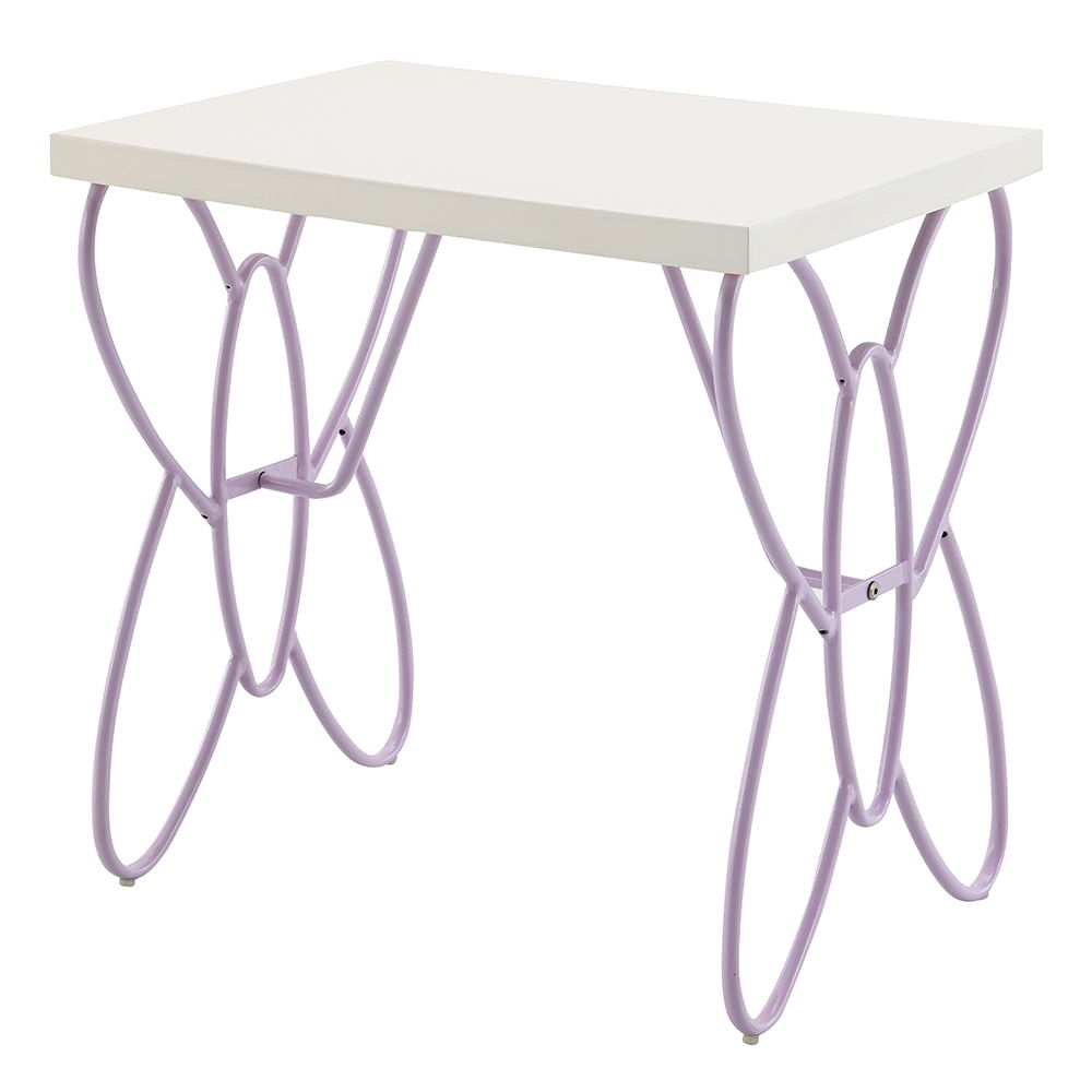 Priya II - Nightstand - White & Light Synthetic Leather Rple