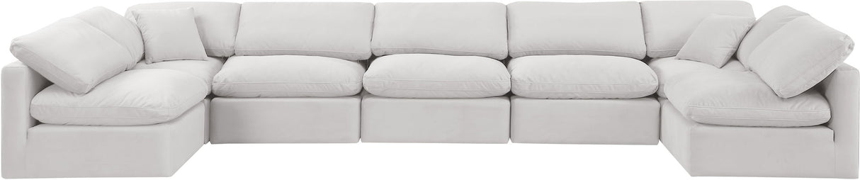 Indulge - Velvet 7 Piece Modular U-Shaped Sectional