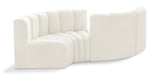 Arc - Velvet 4 Piece Curved Modular Sofa