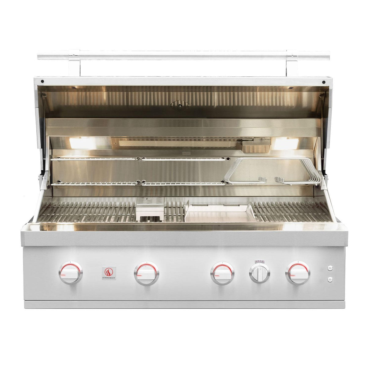 Summerset Quest 42-in 3 Burner Built-In Natural Gas Grill w/ Rear Infrared Burner, Rotisserie Kit, & Drop-In Griddle Plate - QST42-NG