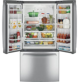 GE GNE25JYKFS - 33 in. 24.7 cu. ft. French Door Refrigerator with Internal Water Dispenser - Fingerprint Resistant Stainless
