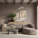 Rummi - Velvet Performance Fabric Upholstered 5 Piece Modular Sectional