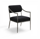Bastille - Upholstered Dining Arm Chair (Set of 2) - Silver Frame
