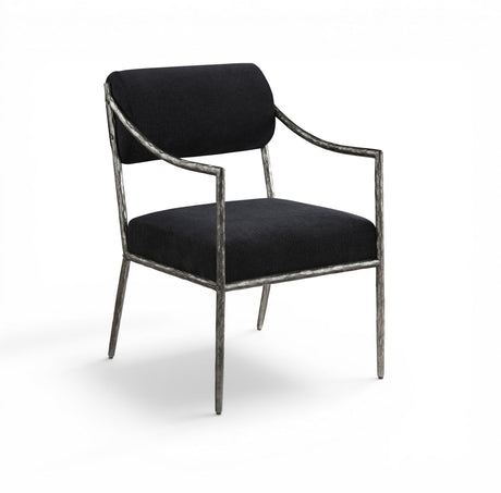 Bastille - Upholstered Dining Arm Chair (Set of 2) - Silver Frame