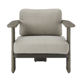 Ciela - Outdoor Club Chair With Rattan Trim Aluminum Frame And Clouded Taupe Cushions - Dark Bronze / Gray