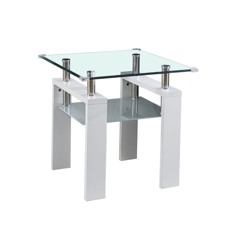 Clear Glass Top Side Table, Modern Design For Home