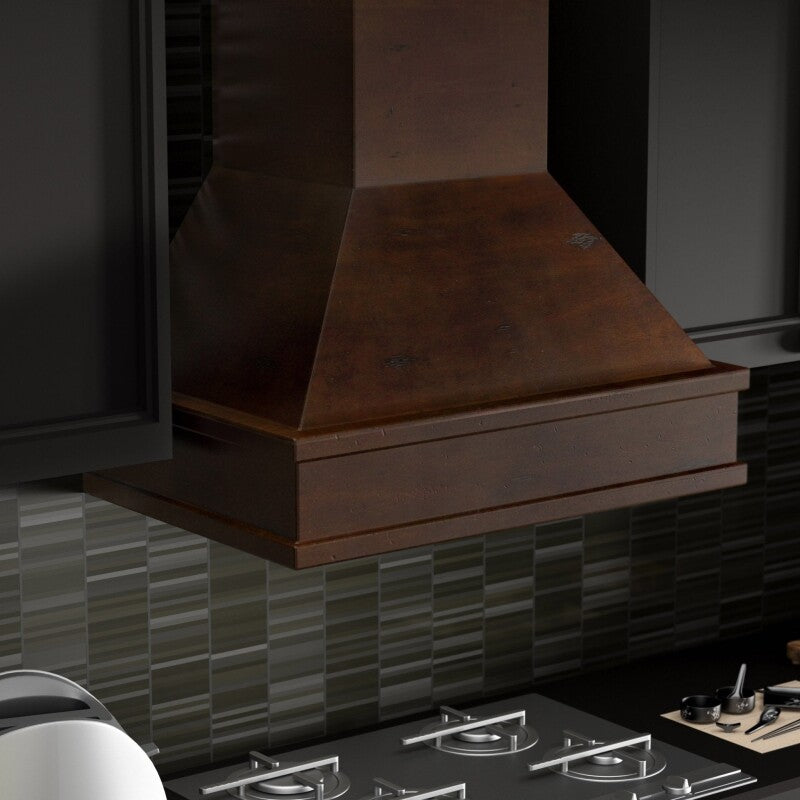 36" Wooden Wall Mount Range Hood and Hamilton - Includes Dual Remote Motor - 36 Inch / 700 - (329WHRD36) -