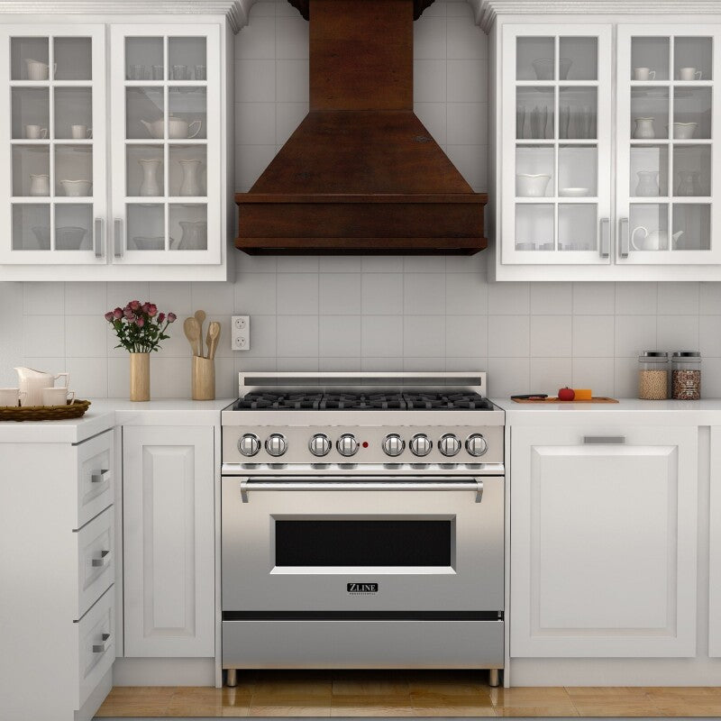 36" Wooden Wall Mount Range Hood and Hamilton - Includes Dual Remote Motor - 36 Inch / 700 - (329WHRD36) -