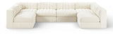 Rummi - Armless Velvet Performance Fabric Upholstered 6 Piece Modular Sectional