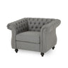 Nexuson - Upholstered Chesterfield Chair With Deep Tufted And Nailhead Trim