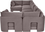Hammond - Velvet Performance Fabric Upholstered 7 Piece U-Shaped Sectional