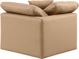 Indulge - Faux Leather Corner Chair - Tan