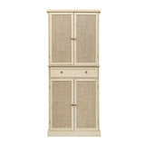 4 Door Storage Cabinet With 1 Drawer And 4 Adjustable Inner Shelves - Natural