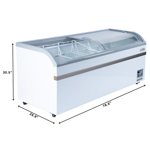 78 Inch Manual Defrost Island Chest Freezer in White, 19 cu. ft. (KM-ISCF-78MD)