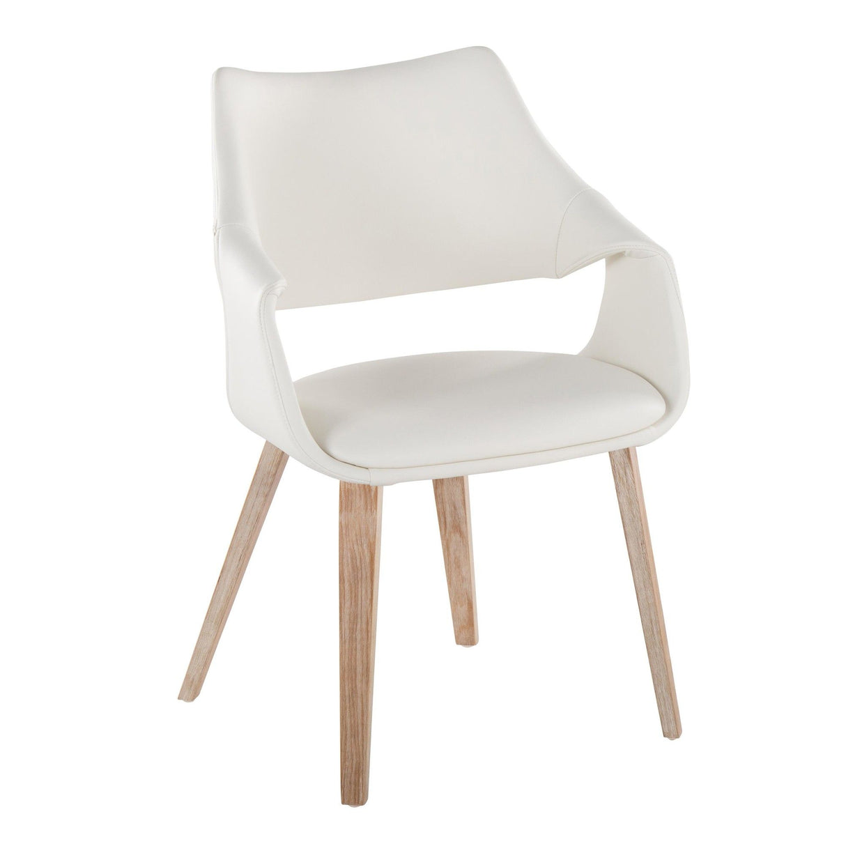 Curvo - High Back Upholstered Chair (Set of 2) - Whitewashed Wood Legs