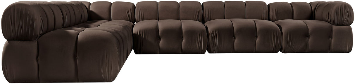 Orin - Velvet 6 Piece Modular L-Shaped Sectional